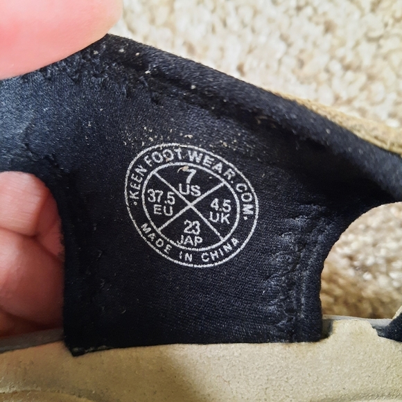 Keen Newport Leather Hiking Sandals Light Tan Pull Cord Slip On Size 7 - Picture 13 of 15